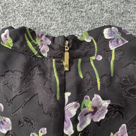 Lauren Ralph Lauren Ozarra Georgette Floral Print Mock Neck Top Womens Sz 4P - Picture 11 of 14